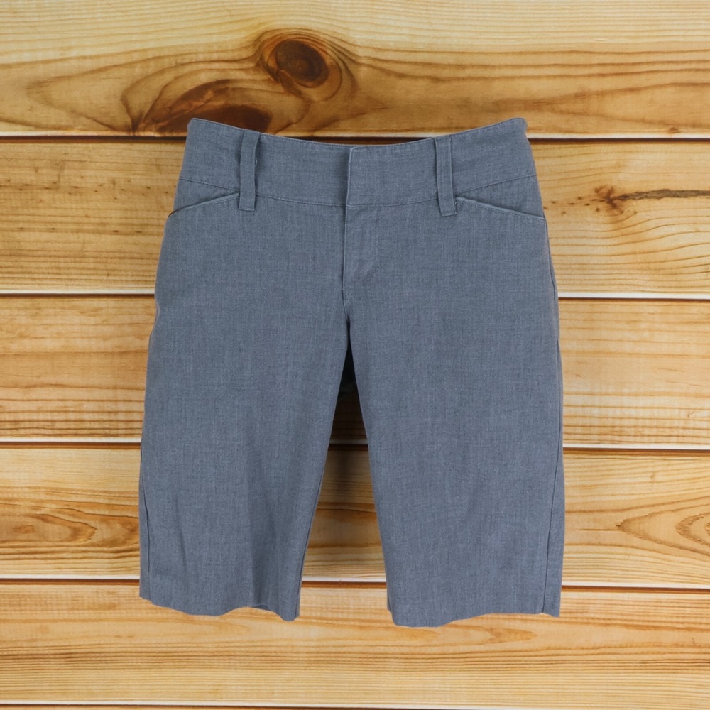 Old Navy Shorts Womens Sz 2 Gray Heathered‎ Stretch Low Waist Pockets Flat Front